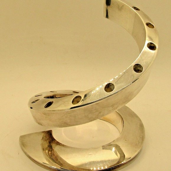 Dansk Jens Quistgaard Spiral Danish Modern Silver Plate Tapered Candle Holder - Picture 3 of 10